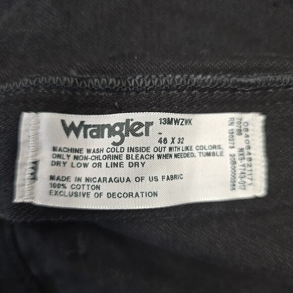 Wrangler Mens Cowboy Cut Jeans Sz 46x32 Black Original Fit 13MWZ Western Rodeo - Picture 3 of 7